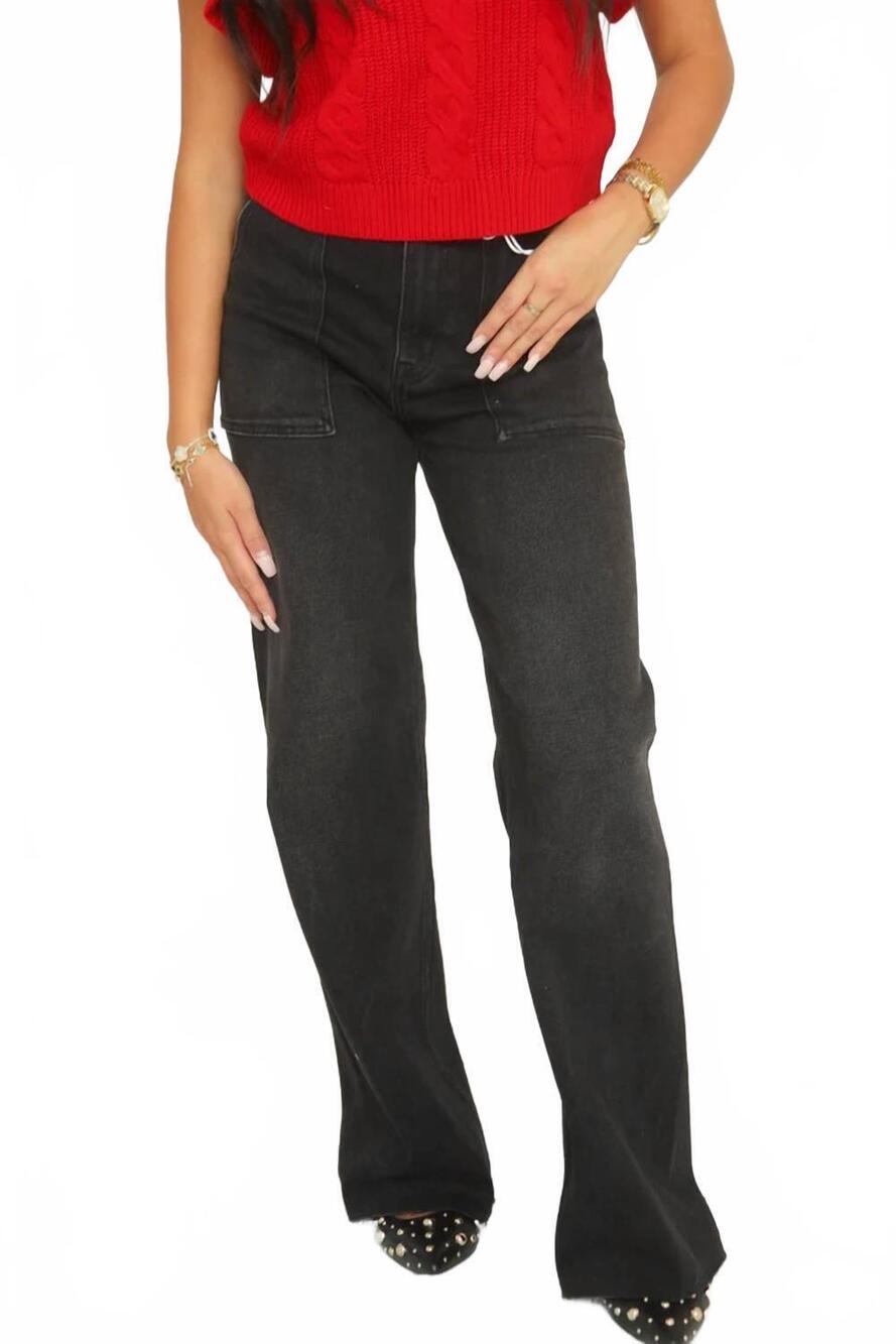 NEW PISTOLA penny utility high rise wide leg jeans in collins